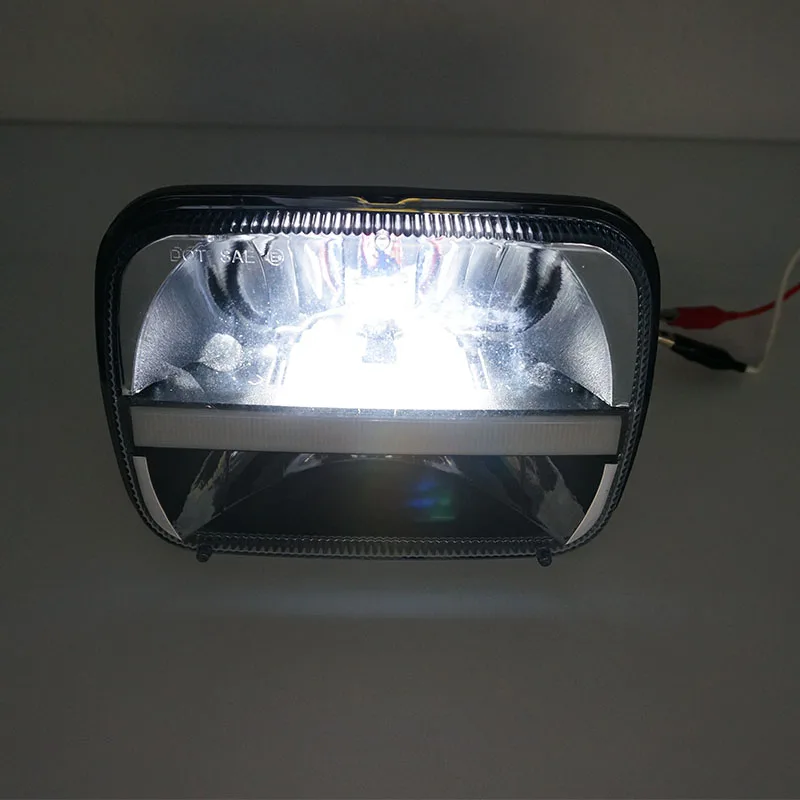 2 PCS 5X7 Inch High Low Beam DRL H4 LED Car headlight for Jeep Wrangler YJ Cherokee XJ Comanche MJ Trucks led Driving lamps | Автомобили и