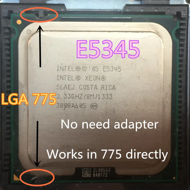 Процессор INTEL XEON E5345 2 33 ГГц 8 Мб 1333 МГц аналогичен ЦПУ LGA775 Core Quad Q8200 работает на