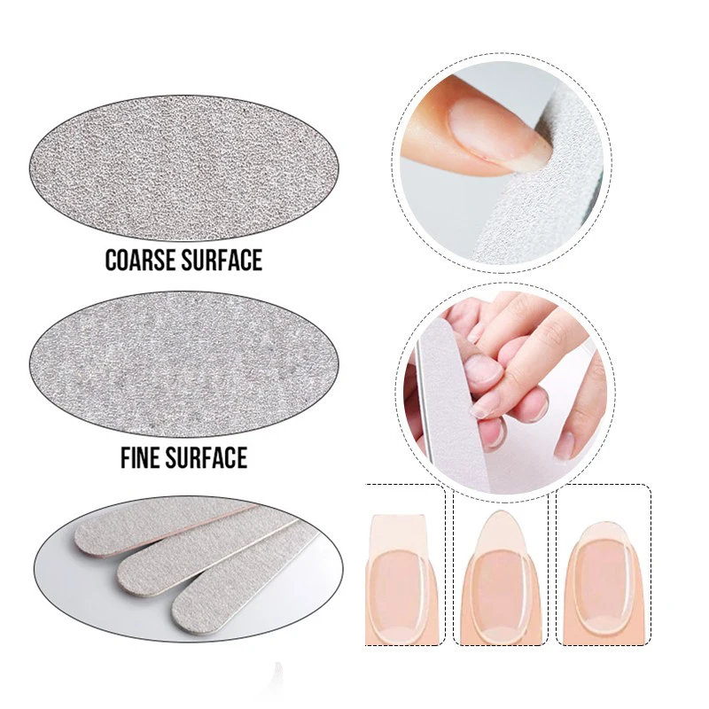 Пилка для ногтей акриловая серая 100/180 5 шт.|file block|nail file blockacrylic nail |