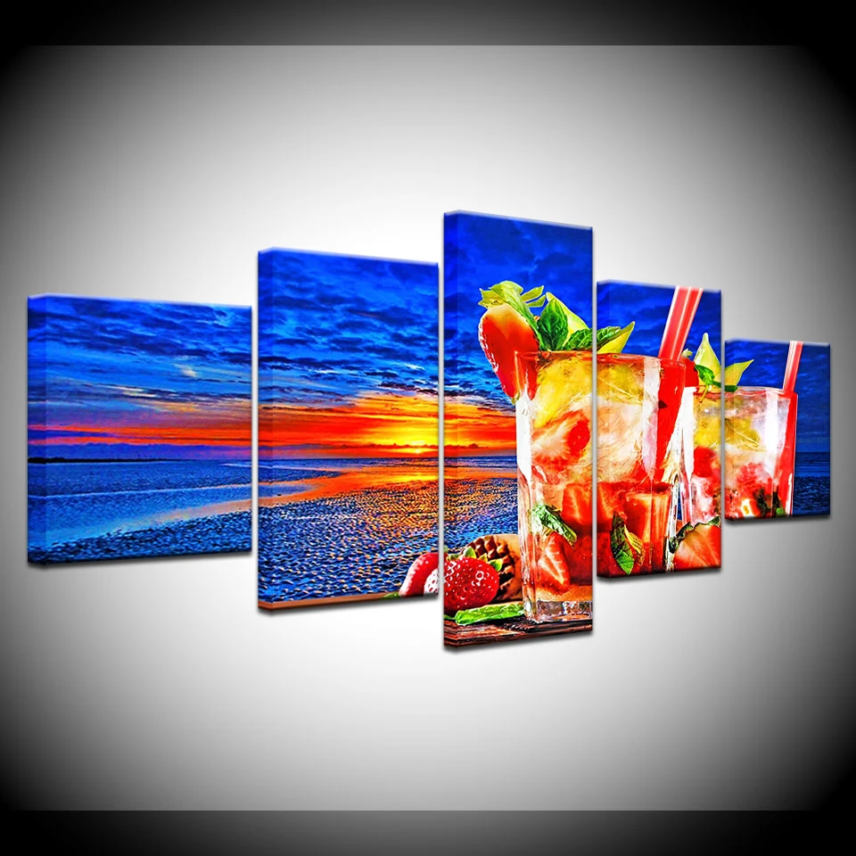

5 panel Canvas Poster Fruit Painting Wall Pictures for Living Room Canvas Art Modular Wall Print Paintings Kitchen Decor Artwork