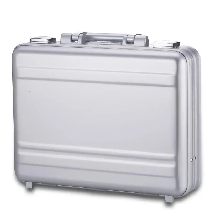 Мужской алюминиевый магниевый портфель из сплава дорожный Чехол с двойным замком(коды/ключи) Алюминиевая рамка портфель Серебряный чехол для ноутбука