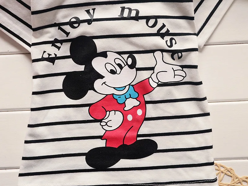 Одежда для маленьких мальчиков clothes2019spring Микки Мышь клетчатая футболка с длинными рукавами+ пояс, Штаны комплект из 2 предметов Beibei спортивный костюм костюмы с футболкой для младенцев Костюмы