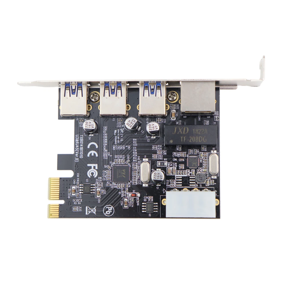 Комбинированная карта PCI Express E x1 на 3 порта USB 0 концентратор 10/100/1000 Мбит/с