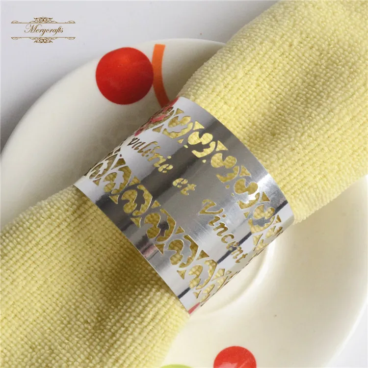 60pcs Free Shipping Laser Cut Customized Jewish Bar Mitzvah Party Wedding Napkin Rings | Дом и сад