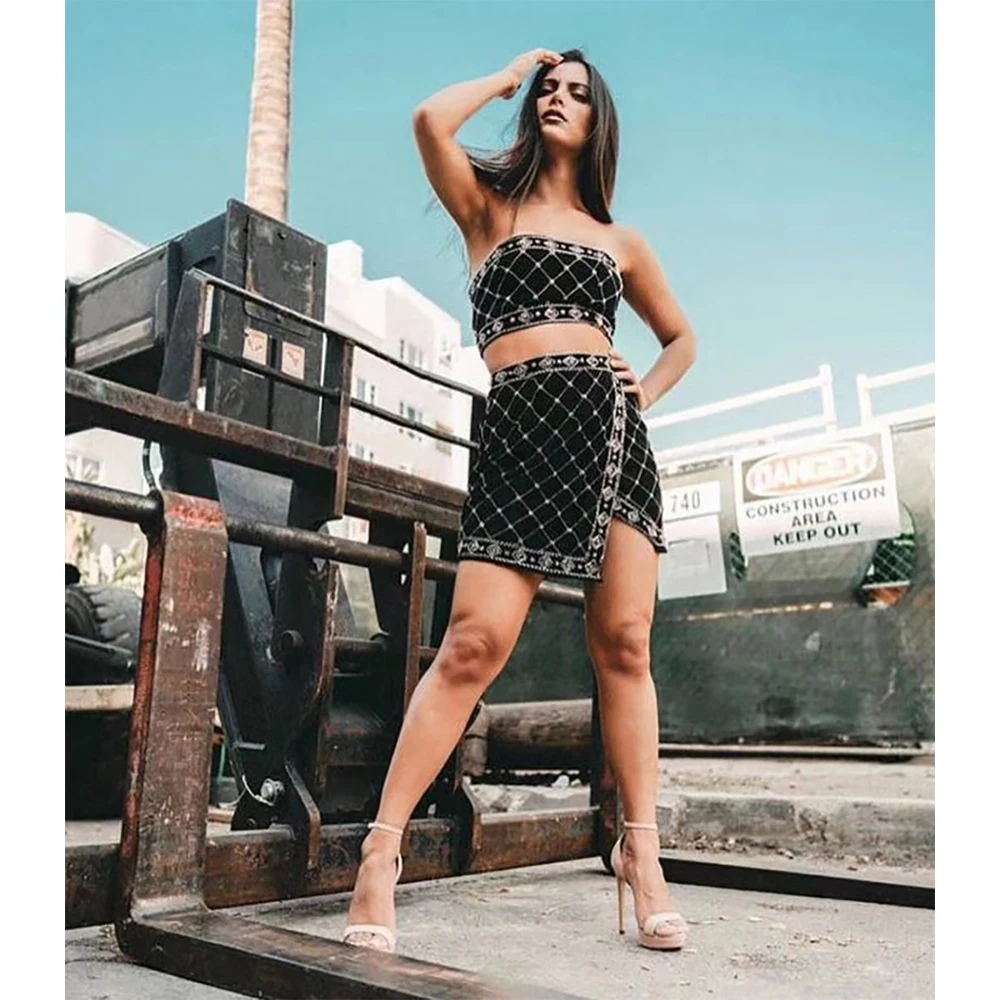 Высокого качества от популярный Комплект из 2 предметов черного цвета без