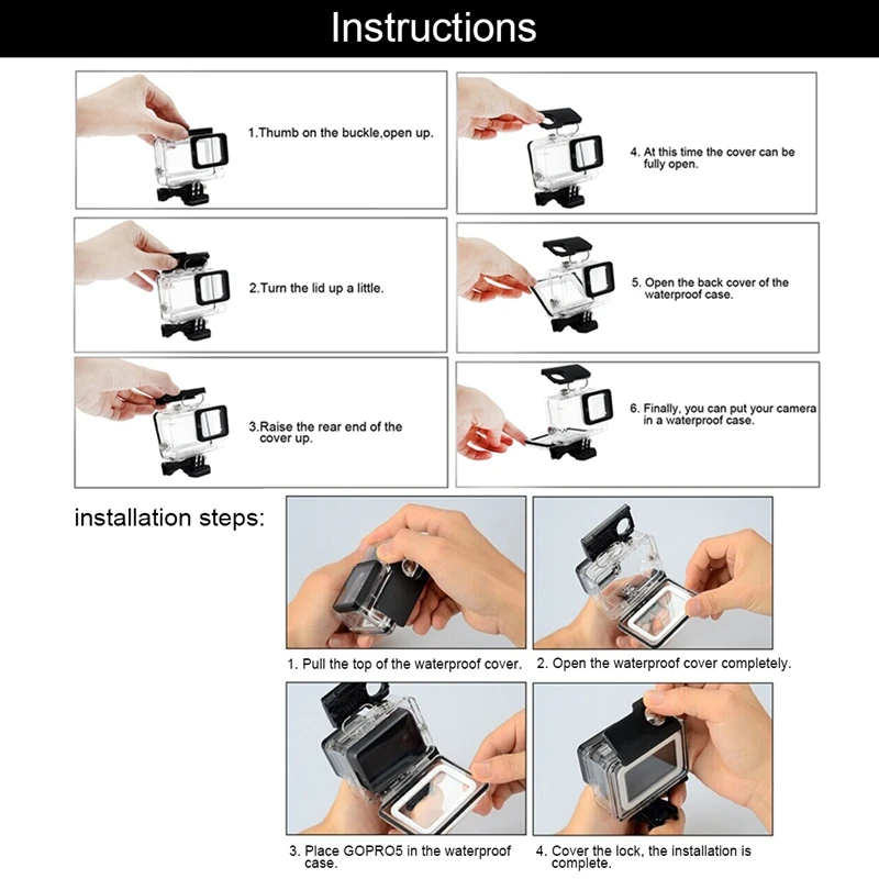 Go Pro Eplacement водонепроницаемый корпус чехол для GoPro Hero 7 6 5 черный камера Дайвинг крепление Спорт Экшн камеры аксессуары