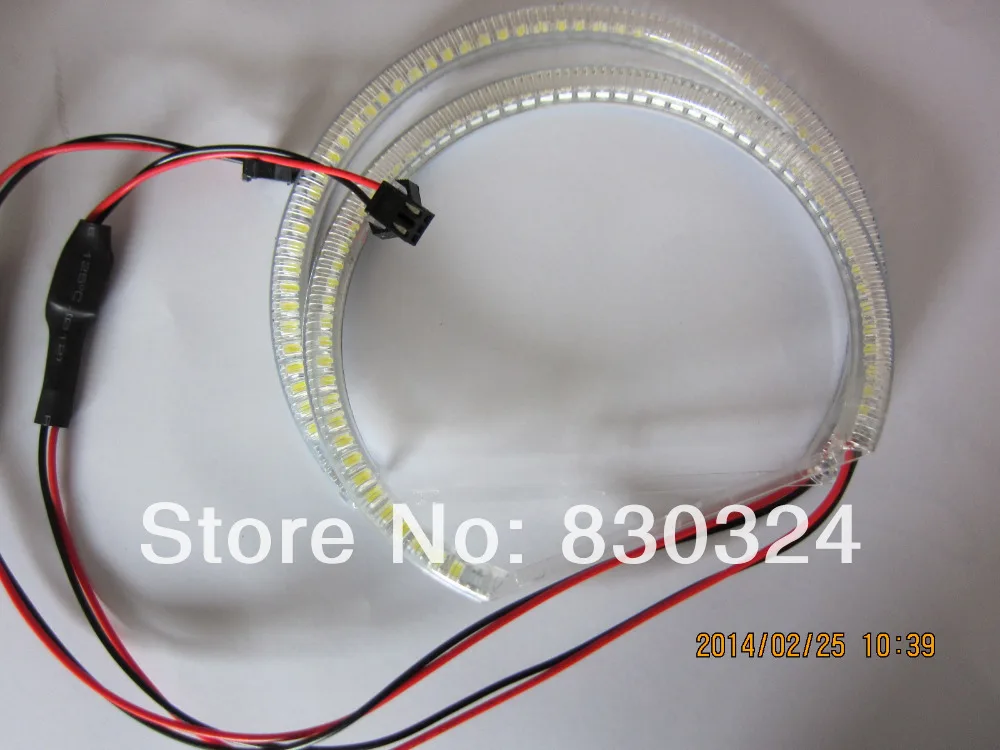 131 мм + 145 SMD светодиодный светильник Angel Eye Halo для BMWE46 3 серии белый 6000K непроектор 12В