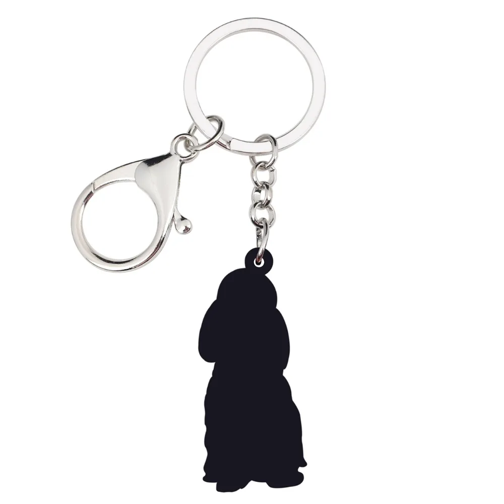 Милые акриловые брелоки WEVENI с сидячим пуделем и собакой украшения для женщин