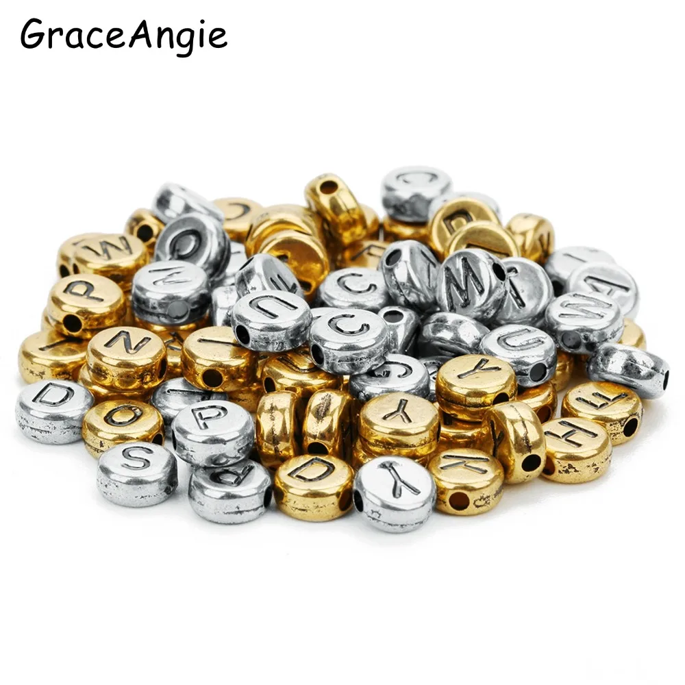 

100/package diy beaded material acrylic letter beads round bracelet Alphabet Letter Beads Charm Spacer beads jewelry accessories