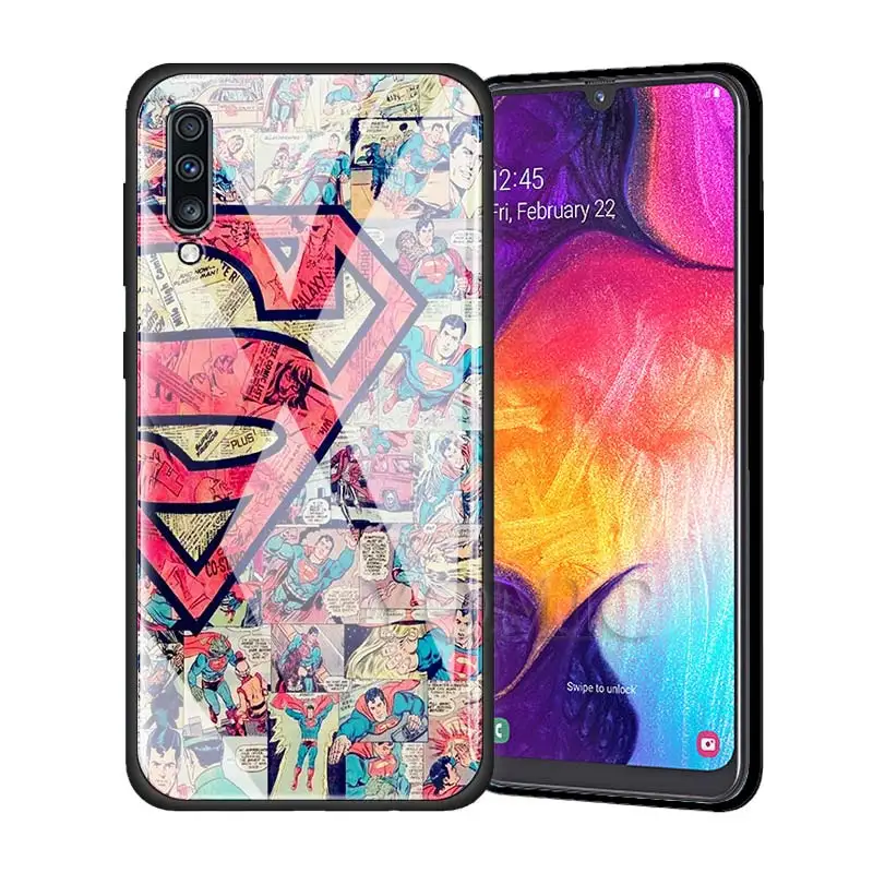 Чехол из закаленного стекла для samsung Galaxy S10e S10 S8 S9 Plus Note 9 10 A50 A70, чехол для телефона Мстители, Супермен, Бэтмен, роскошное стекло C