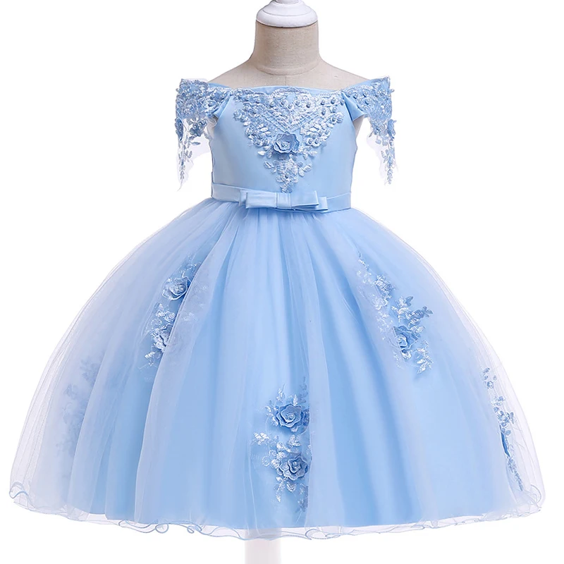 2022 Summer Dress Girl Shoulderless Princess Kids Dresses For Girls Children Clothing Party And Wedding 10 Year | Детская одежда и