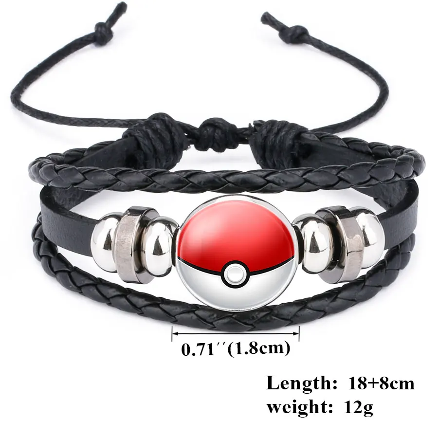 Горячая продажа кабошон стекло Pokemon Pokeball браслет Карманный Монстр обертывание