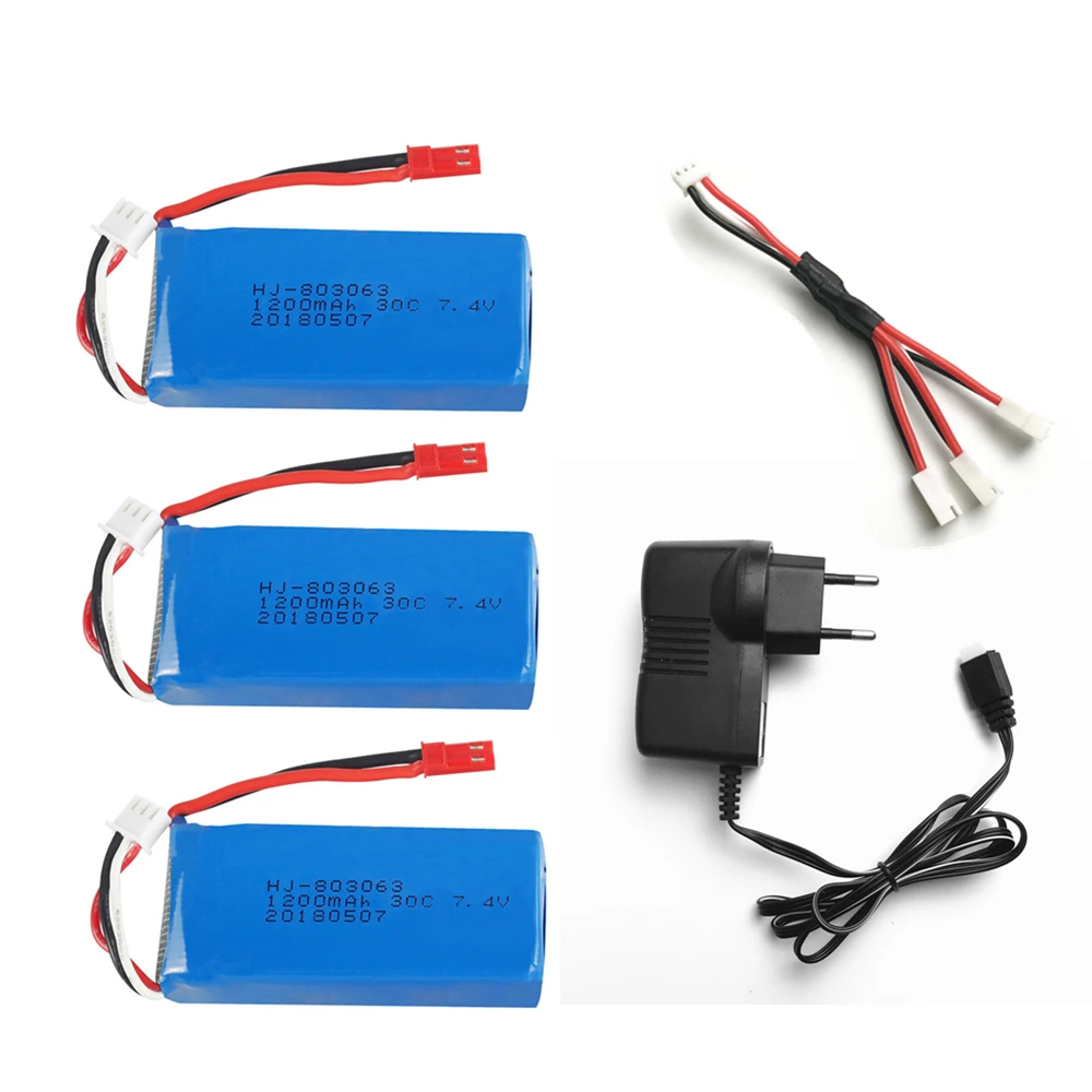3 шт. 7 4 в 1200 мАч 30C Lipo аккумулятор для Yizhan X6 MJX X101 Wltoys V353 V353B V666 V262 A949 A969 A979 K929 V912 V915 RC