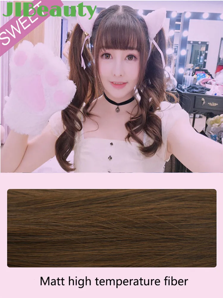 QIANJI двойной конский хвост 45 см длинный кудрявый зажим в хвосте накладной с