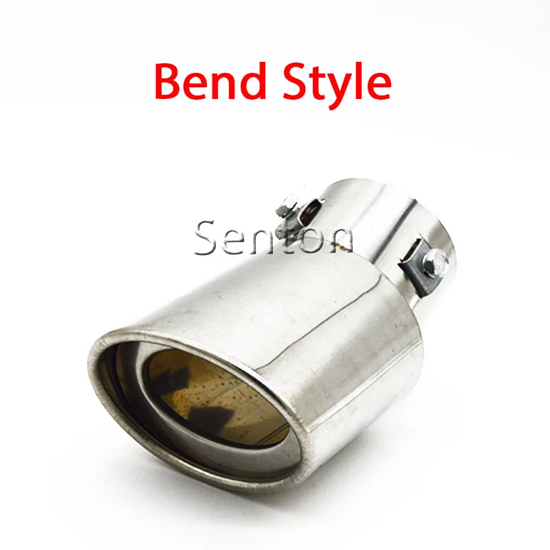 Silver Bend Style Автомобильный глушитель выхлопной трубы для Ford Focus mk2 mk3 2 3 1 peugeot 408 207 307 Mazda 2 3 6 5 hyundai accent hyundai solaris i30 аксессуары - Название цвета: Silver Bend Style