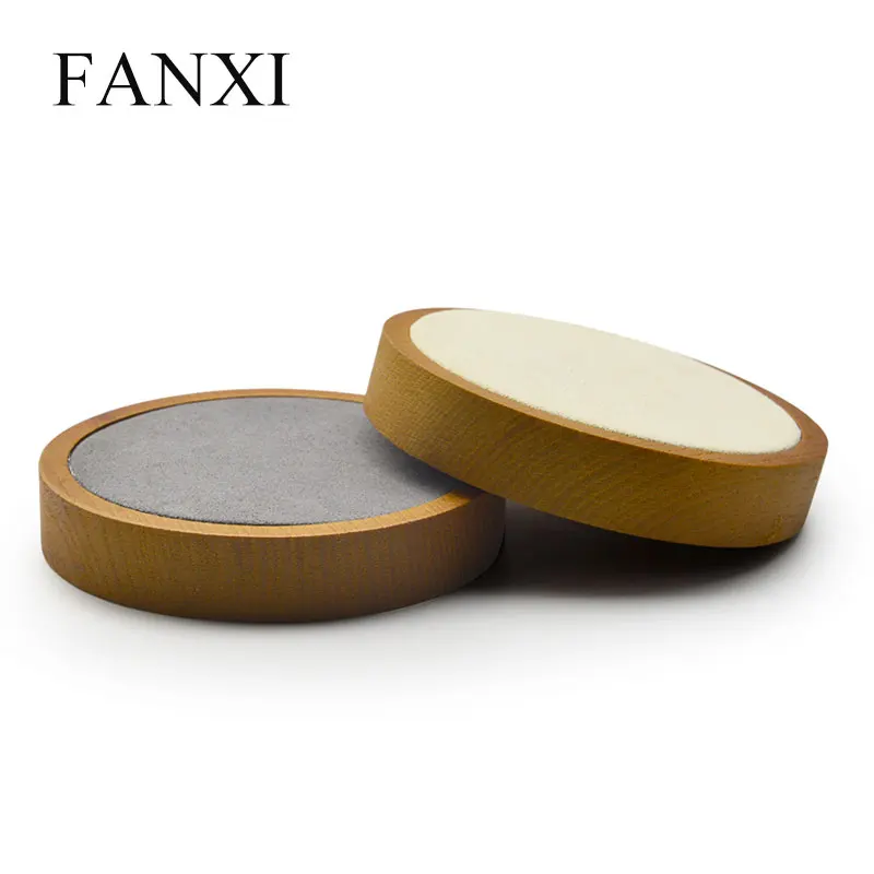 FANXI крем-белый и темно-серый твердый деревянная витрина для украшений стенд