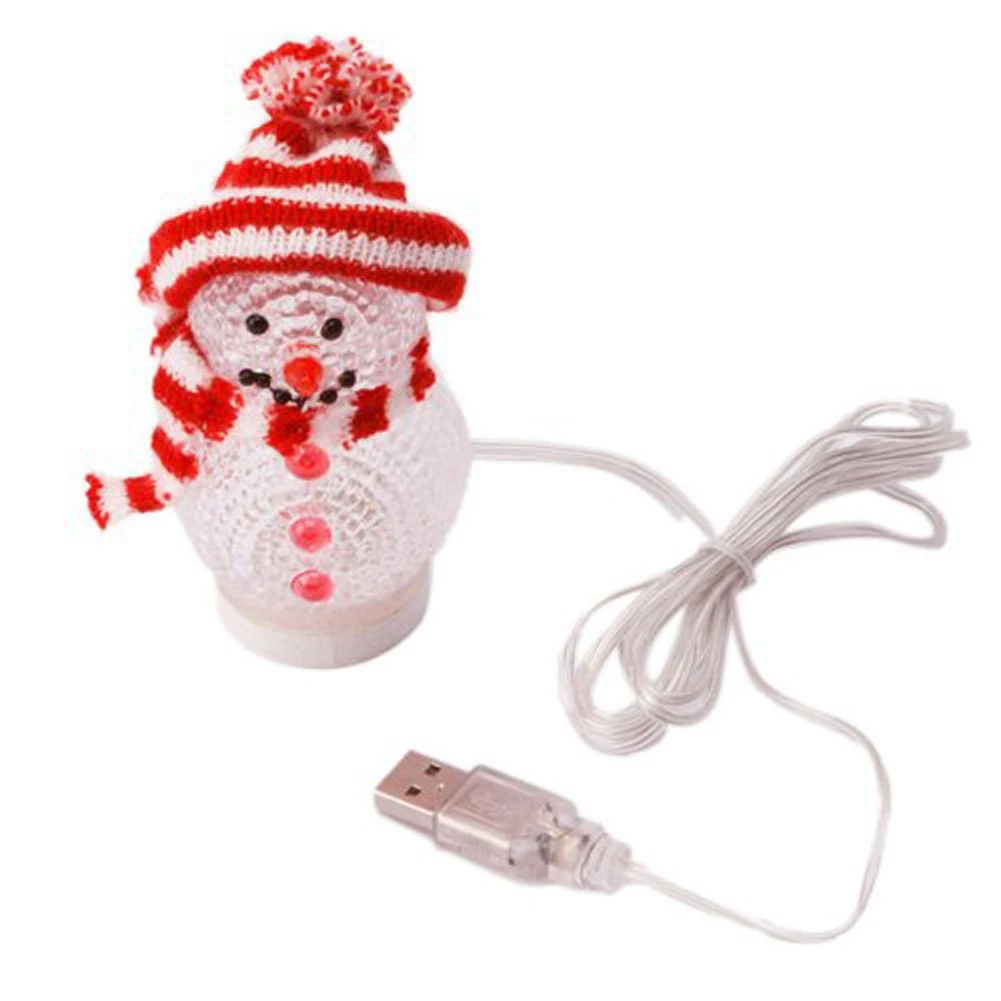 Мини светящиеся снеговика с несколькими светодиодный свет с питанием от USB