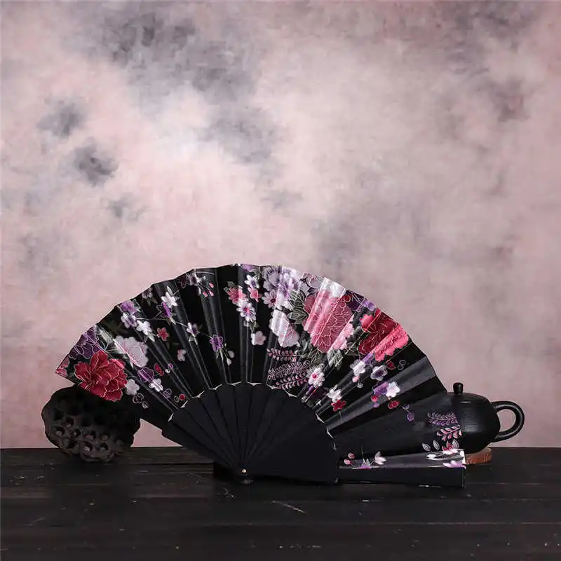 hand fan Винтаж Bamboo Складной Ручной Веер в виде цветка китайский Танцевальная Вечеринка карман подарки вечерние свадебные вентилятор летний вентилятор ретро вентилятор 5pz - Цвет: hand fan