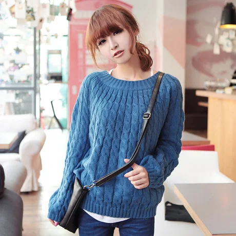 Женский свитер с длинным рукавом мятно-Розовый пуловер для осени и лета 2016 |