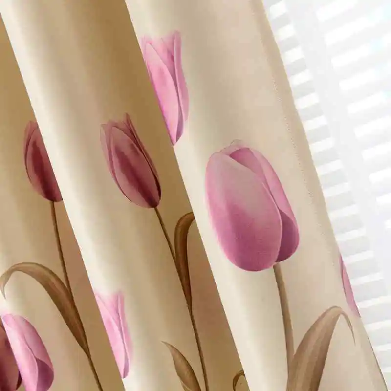 1 шт. занавески с принтом тюльпанов для гостиной спальни кухни|curtains for|curtains for living
