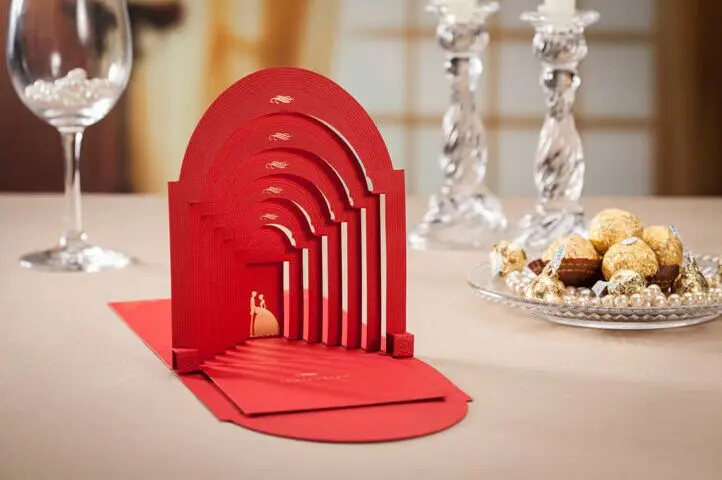 Свадебное приглашение 3D невеста жених Пригласительных билетов роскошный Винтаж