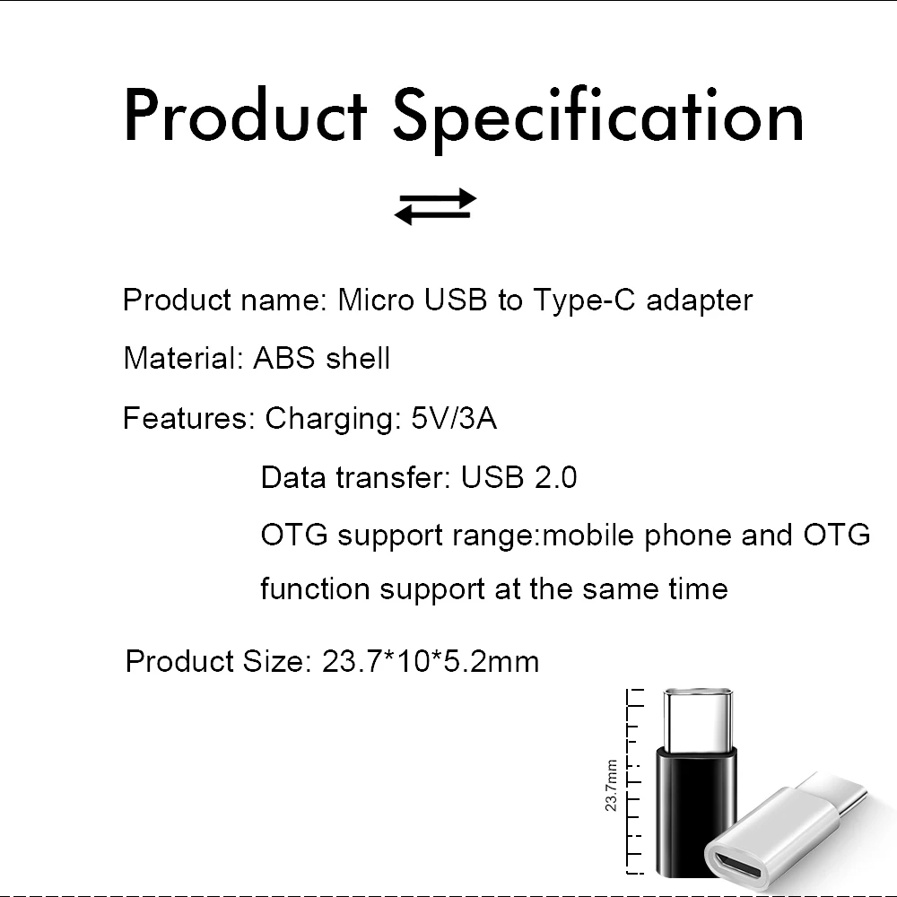 Portefeuille 3 шт. Micro USB 2 0 для Тип C данных зарядный кабель адаптер конвертер Разъем huawei
