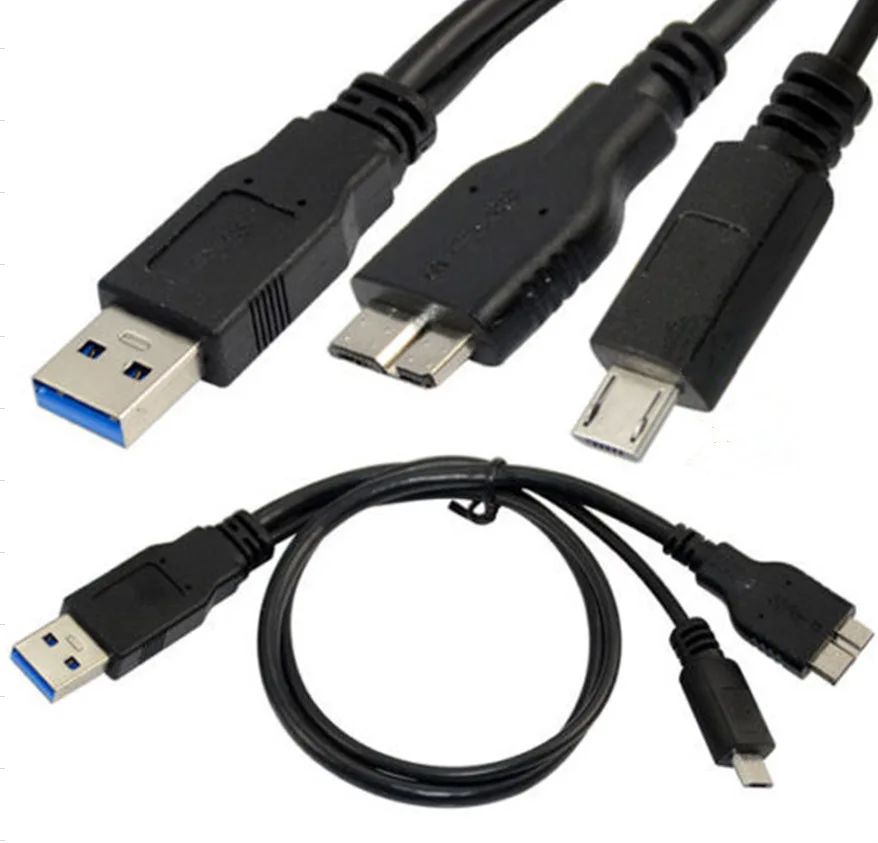 USB3.0 мобильный жесткий диск двойной головкой кабельной линии типа Y мужчина пара