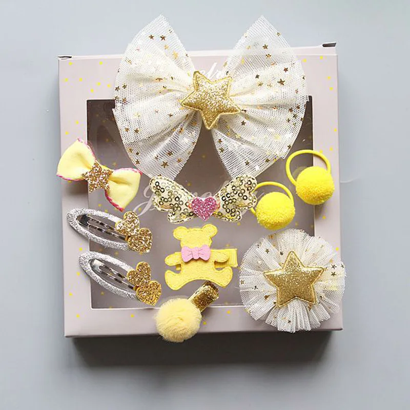 MIXIU 10 шт. детские подарки на день рождения девушка шпилька Дети мультфильм бант заколки для Волос Эластичный помпон Hairband аксессуары