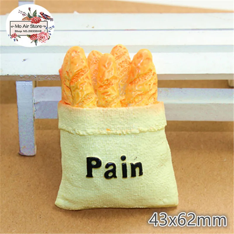 

2PCS Baguette bread Resin Flat back Cabochon Miniature food Art Supply Decoration Charm Craft DIY Accessories