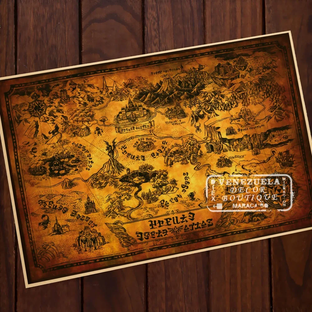 Антикварная карта крафт бумага Игра престолов комиксы Винтаж Классический ретро