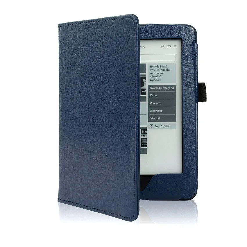 Тонкий чехол книжка Solque из искусственной кожи для Kobo Glo HD Магнитный флип s e Reader
