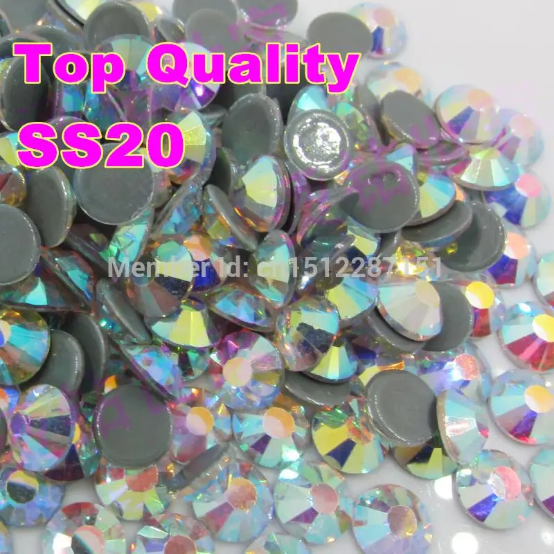 Diamantes de imitaci&oacute;n de cristal transparente, piedras para zapatos y ropa, SS20 AAAAA, 4,6-4,8mm, AB, 10 bolsas/lote-1