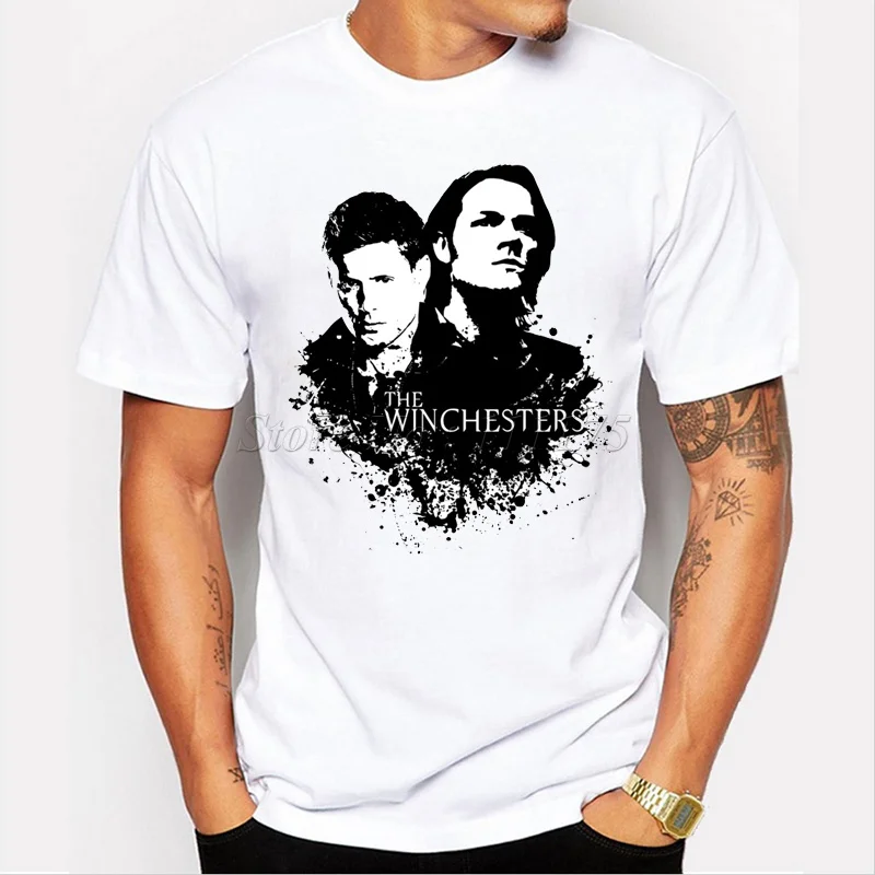 Новинка 2019 модная мужская футболка с винчестерским дизайном хипстерские топы