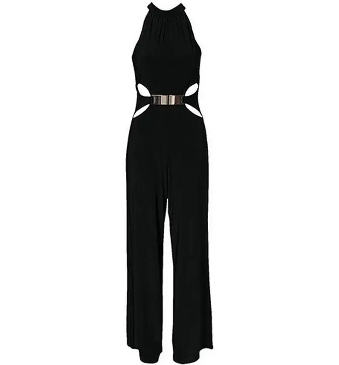 Женский комбинезон с высоким воротником и поясом черного цвета|belted jumpsuit|fashion jumpsuitjumpsuit fashion |