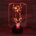 Disney Pooh Bear Friends Tigger детский светодиодный Ночной светильник, светодиодная 3D лампа для детей, спальни, украшения дома, подарки, игрушки