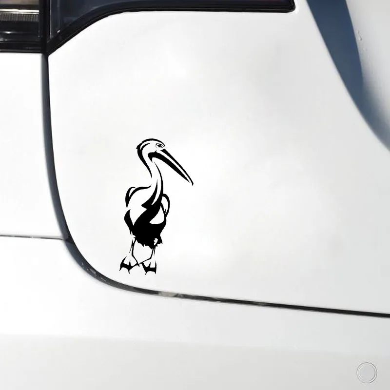 

YJZT 7.6CM*16CM Cute Pelican Bird Vinyl Decoration Decal Car Sticker Black/Silver Accessories C11-1057