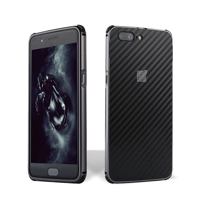 For Oneplus 5 Case Metal Aluminum Frame+Brushed Carbon Fiber PC Back Cover 3 3T Shockproof Phone Shell One plus | Мобильные телефоны