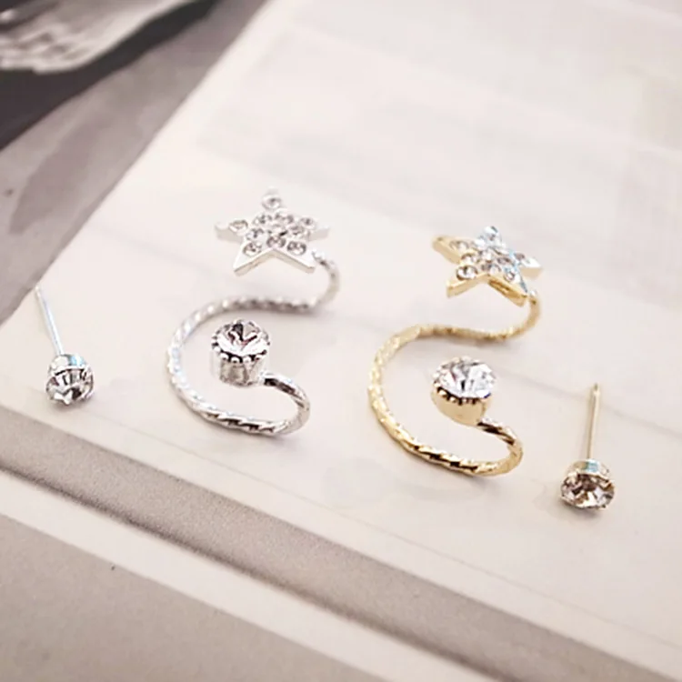 Корейские серьги с пятиконечной звездой изящные висячие 2019 | Украшения и