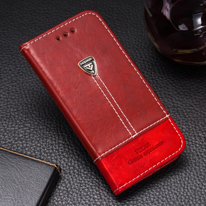 Красный VIJIAR высококачественный двухцветный чехол-книжка Обложка на заднюю панель из искусственной кожи чехол s 6,01 для blackview p10000 pro Чехол - Цвет: Красный