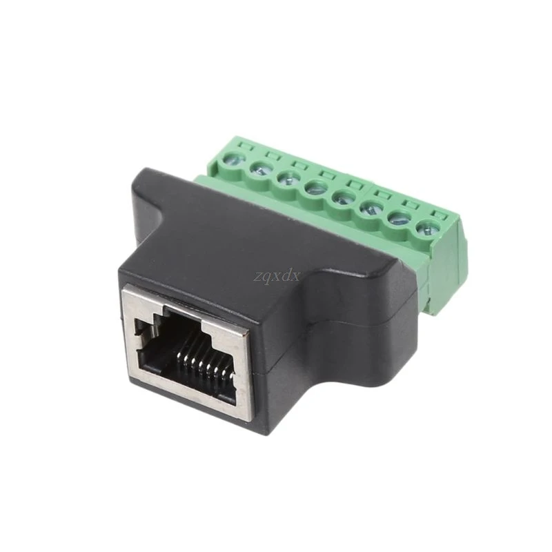 RJ45 гнездо к винтовой клемме 8 Pin разъем Ethernet кабель удлинитель адаптер Прямая