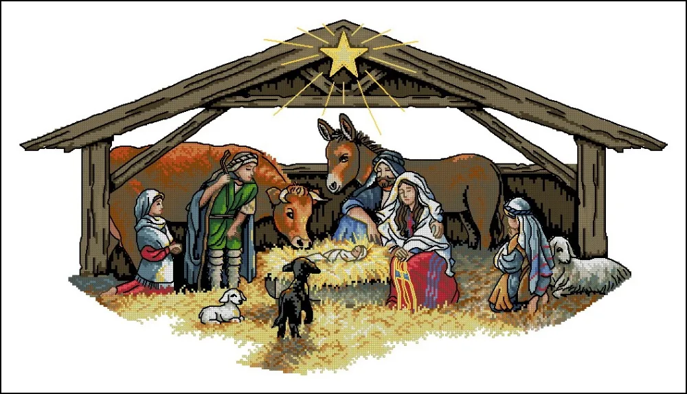 Needlework,DIY Cross Stitch,Sets For Embroidery kits,11CT&14CT,Horse and child