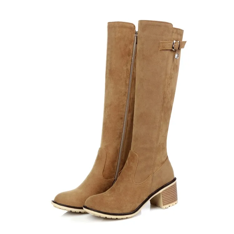 Зимние ботинки 2017 г. Женские сапоги до колена большие размеры 34 43 Соблазнительная