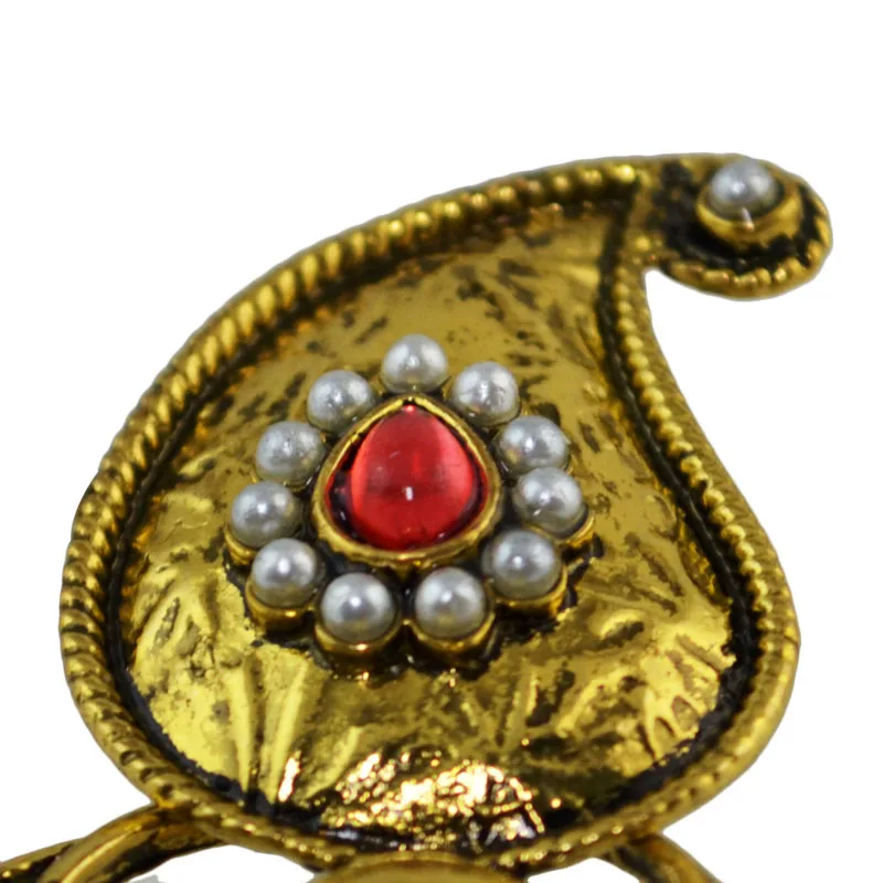 Античные золотые индийские серьги Jhumki Jhumka с искусственным жемчугом, винтажные Стразы, корейская мода, свадебные украшения, подарки
