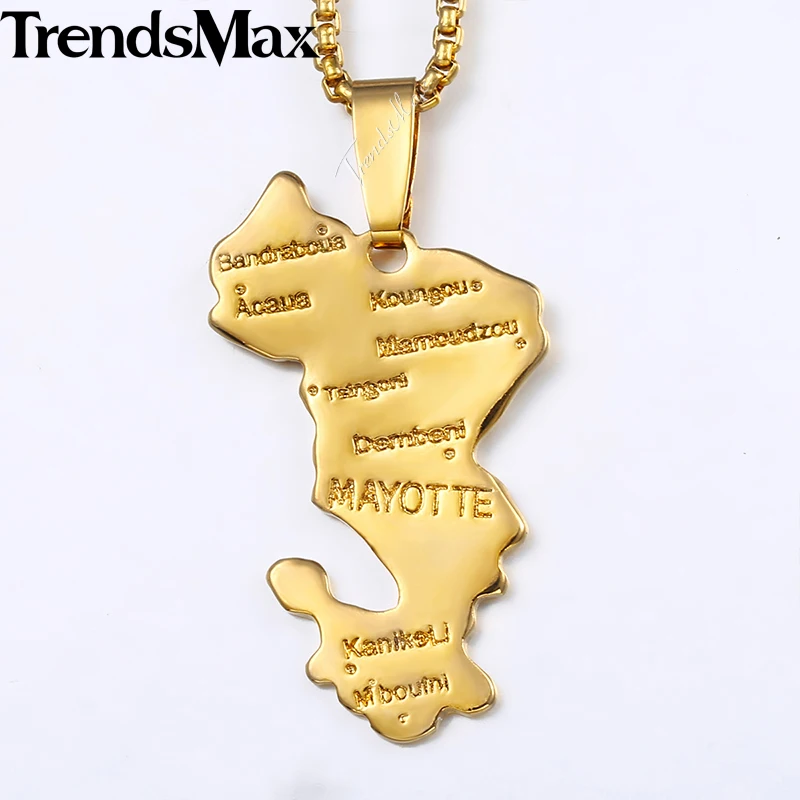 Подвеска Trendsmax для мужчин и женщин мужские золотые подвески с картой майота