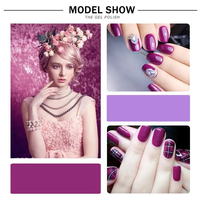 

MIZHSE 18ML Nail Art Gel Esmaltes Permanentes De UV Y LED Polish Gel Purple Color Gel Set Soak Off Acrylic Nail Primer Cover Gel