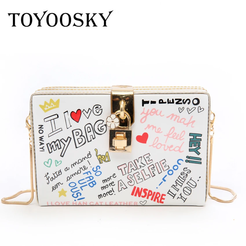 TOYOOSKY 2018 новая женская сумка через плечо с цепочкой граффити для отдыха модные