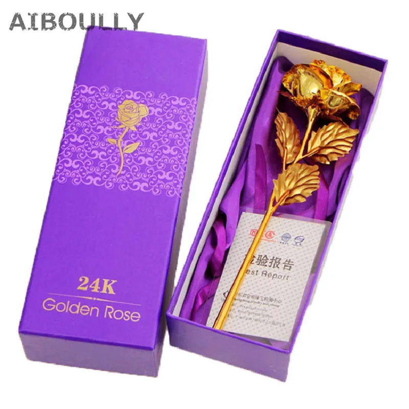 

24K Golden Foil Plated Rose Artificial Flower for Wedding Decoration Flower Valentine's Day Gift Birthday New Year Gifts