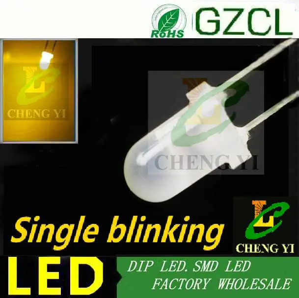 90 раз/мин Вспышка светодиодная лампа желтого цвета 3 мм диод рассеянсветильник 1 5