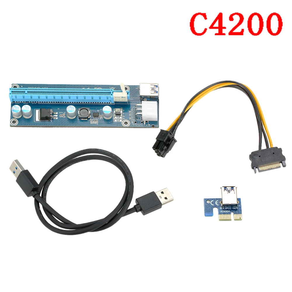 Смешанные Оптовые PCI E 1X к 16X адаптер USB 3 0 Express удлинитель Riser Card с кабелем питания