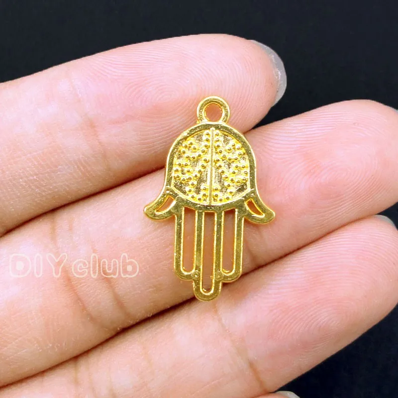 70pcs антикварные серебряные/бронзовые/Золотые/медные Подвески в виде руки хамсы DIY